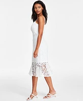 Siena Women's Floral-Lace V-Neck Sleeveless Dress