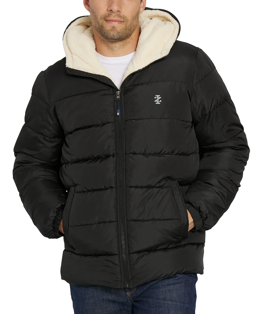 Izod Men's Sherpa Lined Puffer Jacket