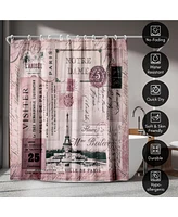 Americanflat 71x74 Shower Curtain - French Inspired Quote Design - Curtain Nostalgic by LebensART