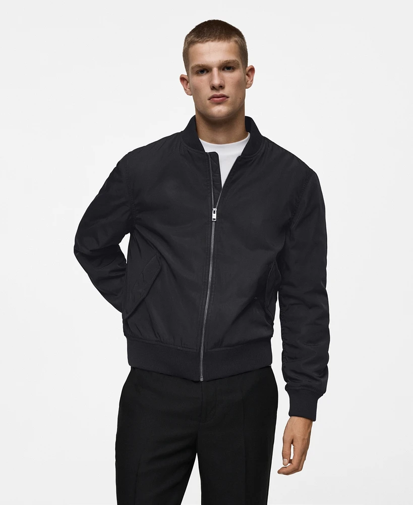 Mango Men's Quilted Water-Repellent Bomber Jacket