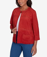 Alfred Dunner Petite Harvest Moon Timeless Faux Suede Jacket