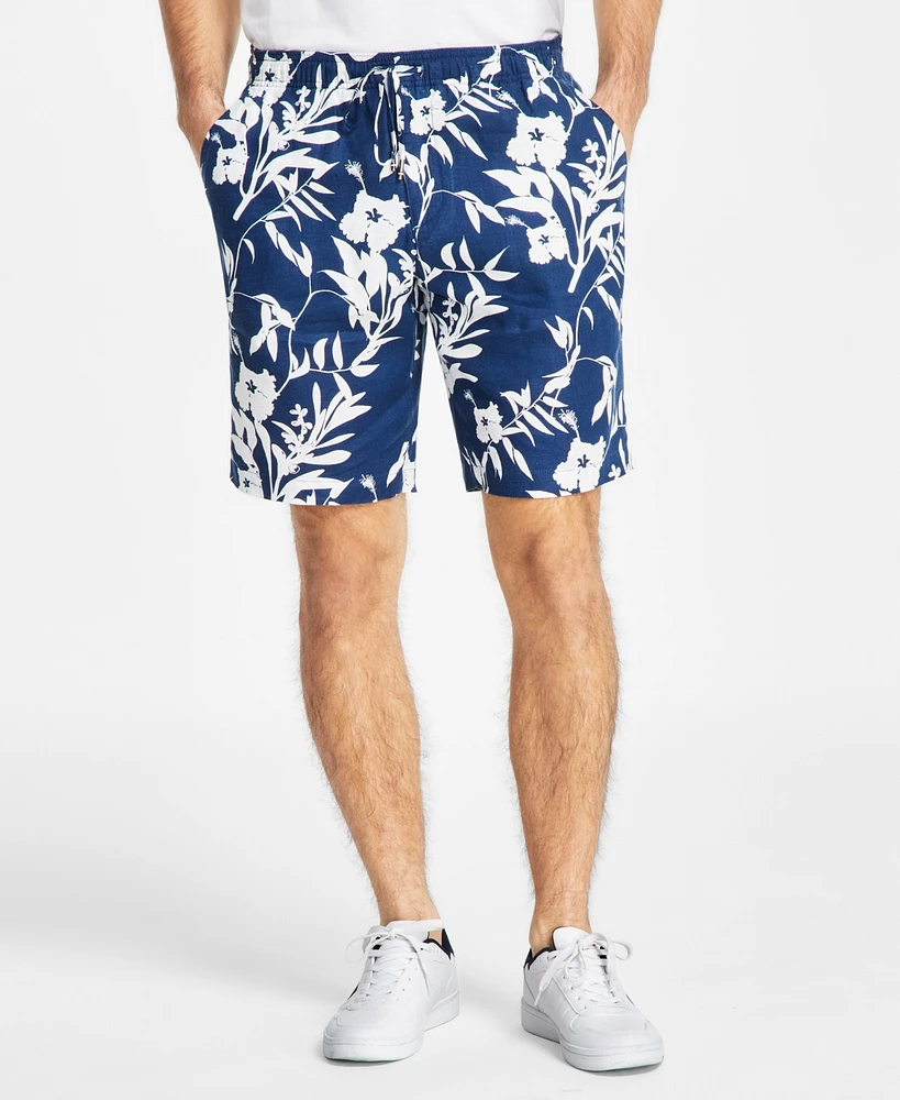 Tommy Hilfiger Men's Harlem Linen 9" Printed Shorts