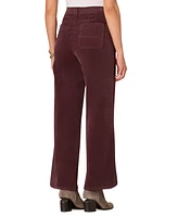 Democracy Petite AbSolution Skyrise Corduroy Tulip-Hem Wide-Leg Jeans