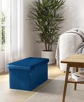 Seville Classics Tufted Storage Trunk Ottoman