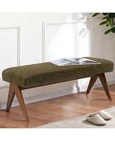 Breakfast Nook Bench Cushioned Dining with V-Shaped Legs,Dining Table Seat Restaurant Banquette Seating-Maison Boucle