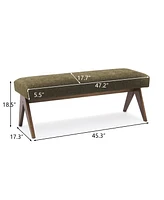 Breakfast Nook Bench Cushioned Dining with V-Shaped Legs,Dining Table Seat Restaurant Banquette Seating-Maison Boucle