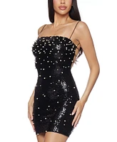 B Darlin Juniors' Embellished Open-Back Bodycon Dress