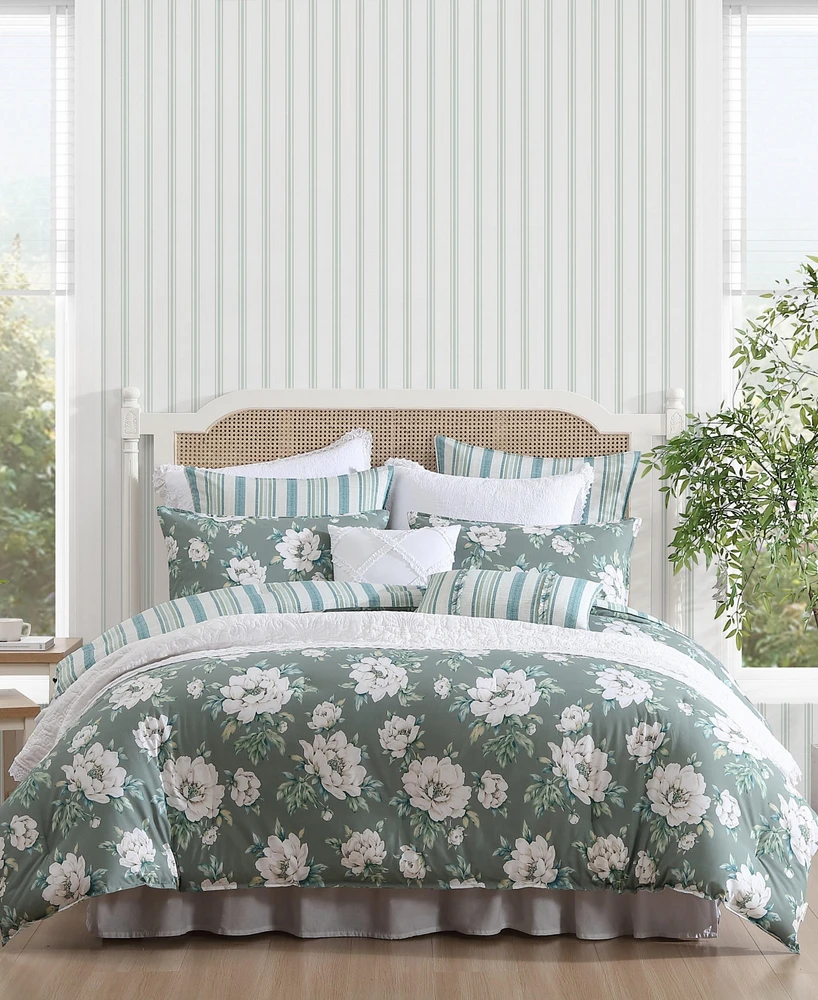 Laura Ashley Wisley Floral Reversible -Pc. Comforter Set