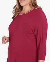 Ruby Rd. Plus Berry Chain Embellished Solid Knit Top