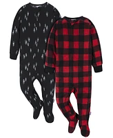 Gerber Toddler Boys Fleece Blanket Sleepers, 2-pack