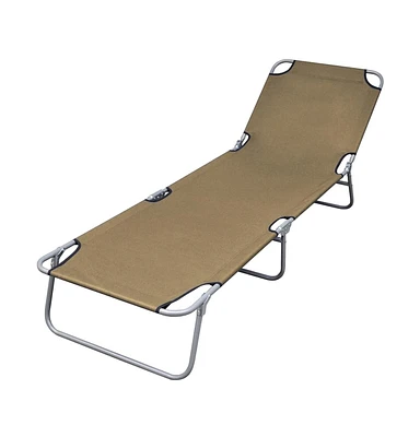 vidaXL Foldable Sunlounger with Adjustable Backrest Taupe