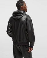 Mode of One Men's Faux-Leather Hoodie, Exclusively at Macy's