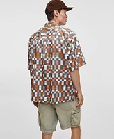 Mode of One Men's Retro Check Short-Sleeve Button-Front Shirt, Exclusively at Macy's