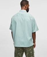 Mode of One Men's Textured Short-Sleeve Button-Front Shirt, Exclusively at Macy's