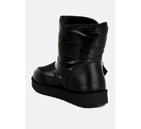 London Rag Jammy Buckle Strap Puffy Ankle Boots