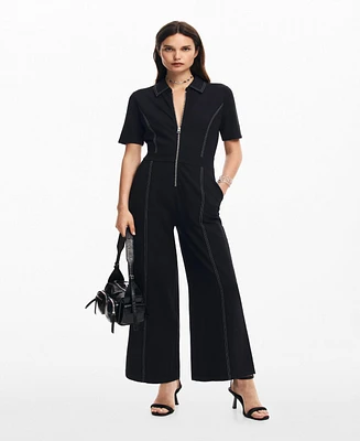 Desigual Women's Long Jumpsuit with Topstitching