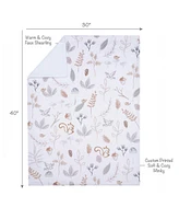 Lambs & Ivy Treetop Fox Woodland/Forest Minky/Faux Shearling Fleece Baby Blanket
