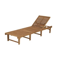 vidaXL Folding Sun Lounger Solid Acacia Wood