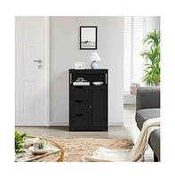 Yaheetech Freestanding Multiple Tiers Bathroom Floor Cabinet Storage Organizer
