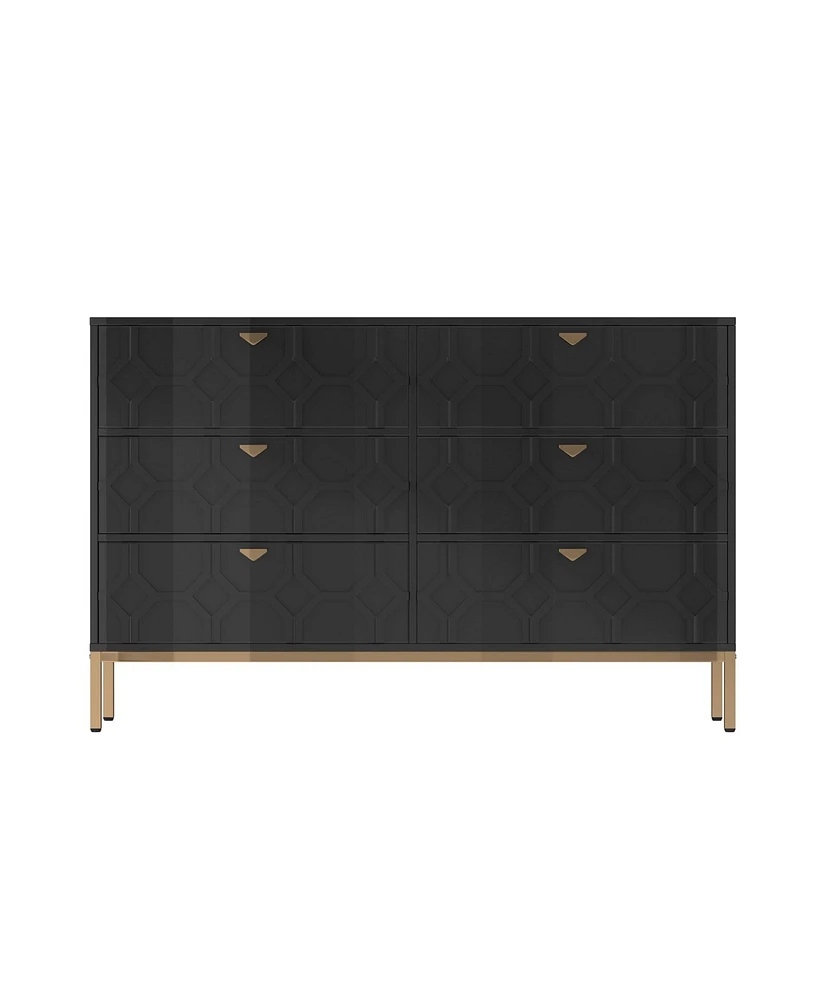 Boyel Living Wooden 6-Drawer Storage Cabinet Table