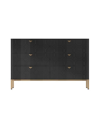 Boyel Living Wooden 6-Drawer Storage Cabinet Table