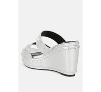 London Rag Iki Diki Rhinestone & Diamante Wedge Sandals