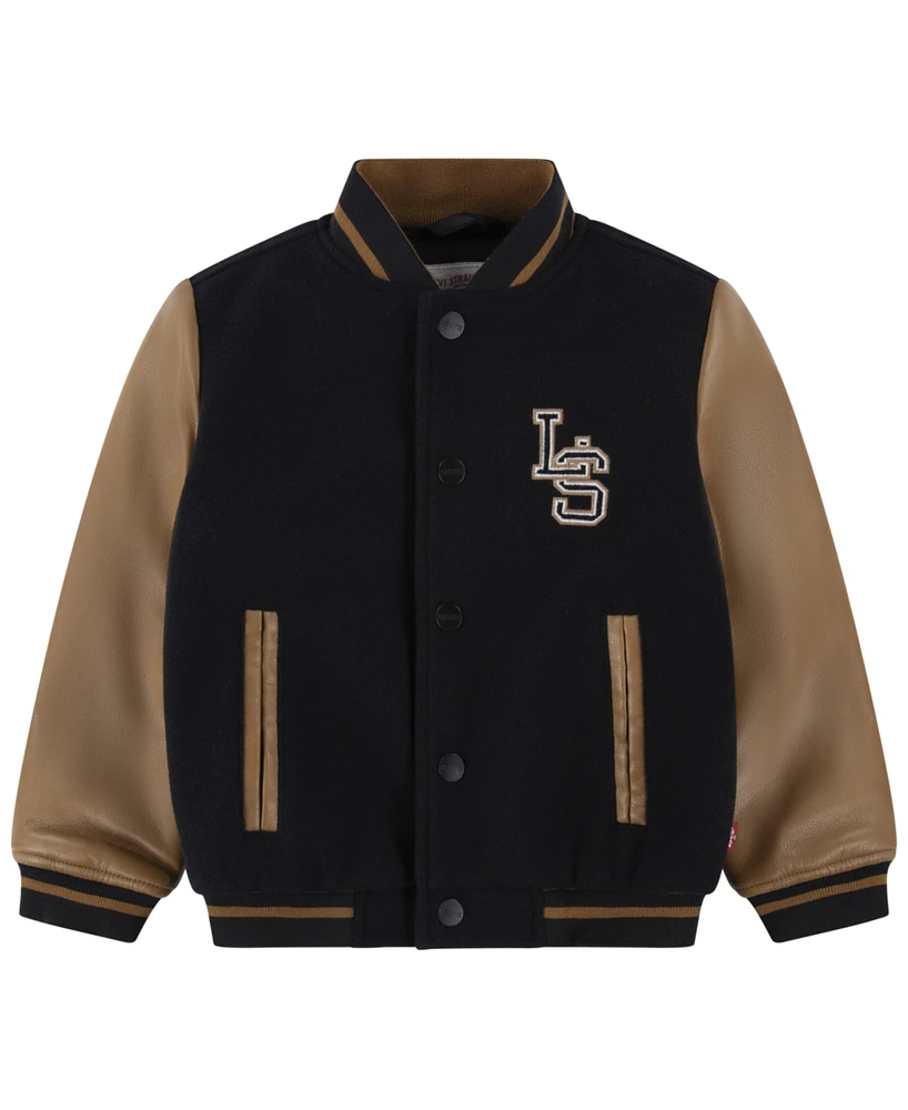 Levi's Toddler and Little Boys Chenille Patch Varsity Jacket