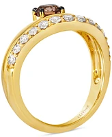 Le Vian Chocolate Diamond & Nude Diamond (1-1/2 ct. t.w.) Double-Row Ring in 14k Yellow Gold