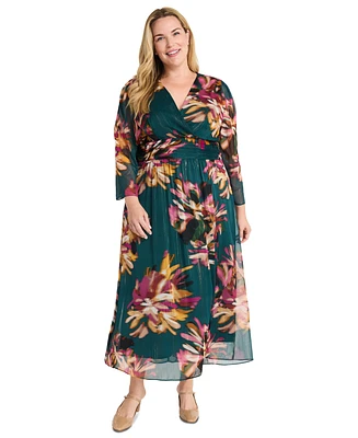 Maggy London Plus Floral-Print Maxi Dress