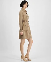 Tahari Asl Women's Belted Safari Long-Sleeve Dress