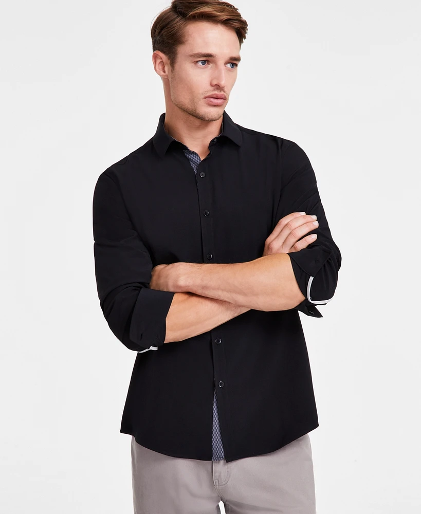 Alfani Men's Alfatech Regular-Fit Performance Stretch Button-Down Shirt, Exclusively at Macy's