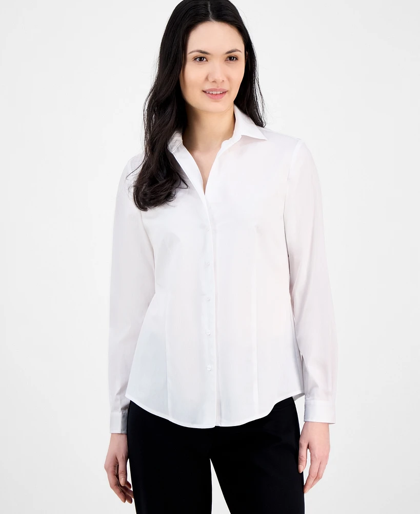 Anne Klein Women's Button-Front Long-Sleeve Shirt