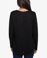 Ruby Rd. Petite Diamond Detail Sequin Knit Top