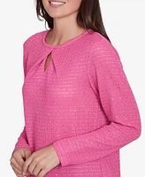 Ruby Rd. Petite Diamond Detail Sequin Knit Top