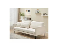 gaomon 78 Inch Sofa, 3 Seater Sofa, Comfy Modern Couch with 2 Pillows, Cozy Lounge Sofa, Sofa Couch for Living Room Apartment Bed Room, Beige