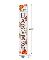 Glitzhome 42"H Fall Lighted Maple Leaves Wooden Porch Sign with Timer