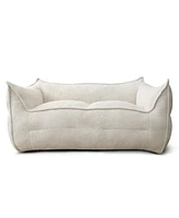 Maison Boucle Upholstered Teddy Fabric Bean Bag Loveseat Sofa-Maison