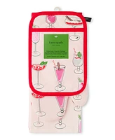 Kate Spade New York Holiday Cocktails Kitchen Towel, Oven Mitt & Potholder, Set of 4