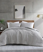 Kenneth Cole New York Serenity Wavy Lines Embossed -Pc. Duvet Cover Set