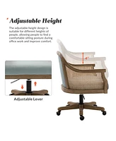 Swivel Danilo Task Chair with Rattan Arms