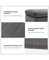 Hulala Home Upholstered Modern Flip Top Storage Bench with Metal Legs