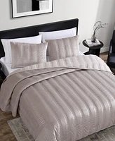 Vera Wang Linear Stitch Velvet 3-Pc. Quilt Set