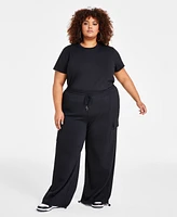 Nina Parker Trendy Plus Scuba Cargo Bungee Jogger Pants