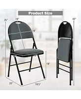 Costway Pack Folding Chairs Portable Padded Office Kitchen Dining Chairs