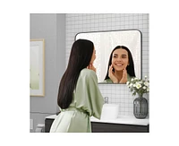 gaomon Bathroom Mirror, 48x30 Inch Black Metal Frame Rectangle Mirror, Vanity Mirror, Wall Mounted Mirrors (Horizontal/Vertical) (48x30 Inch)