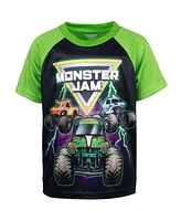 Monster Jam Boys Grave Digger El Toro Loco Megalodon T-Shirt Tank Top and French Terry Shorts 3 Piece Set to
