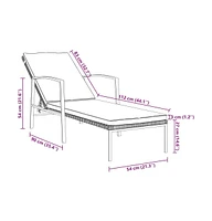 vidaXL Patio Sun Lounger with Cushion Poly Rattan