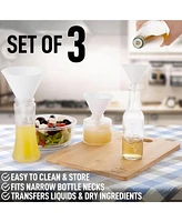 Zulay Kitchen 3-Pieces Plastic Funnel Set - Large, Medium, and Small Kitchen Funnels for Filling Bottles