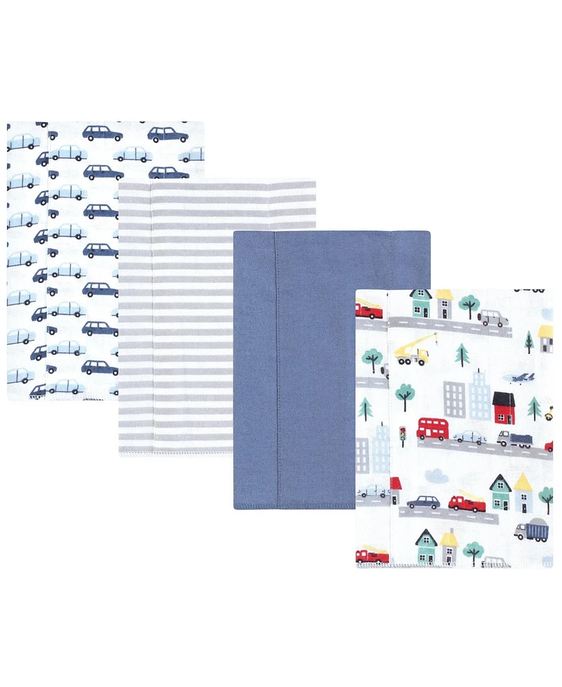 Hudson Baby Boys Cotton Flannel Burp Cloths -Pack, City Life