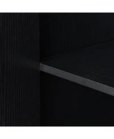 Streamdale Furniture Distinctive Features of Four-Door Sideboard with Metal and Cross-Leg Design, Suitable for Living Rooms, Entrance and Study